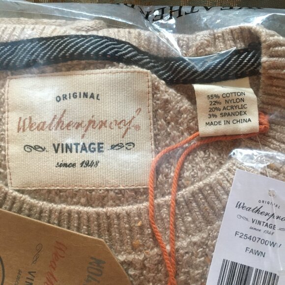 Weatherproof Vintage Waffle Donegal Fawn Sweater Men's Size Large - Picture 4 of 6